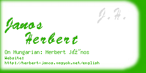 janos herbert business card